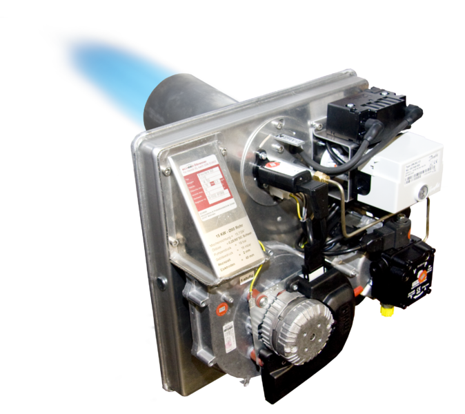 Blautherm DUO, einstufig mit elektronischem Ölfeuerungsautomat und Gebläsenachlauf mit PWM-Potentiometer Blautherm DUO, einstufig mit elektronischem Ölfeuerungsautomat und Gebläsenachlauf mit PWM-Potentiometer